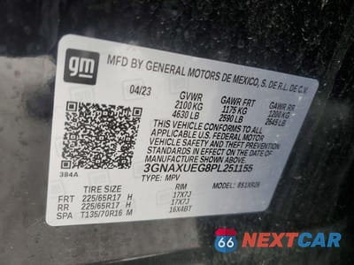 Zdjęcie 13 z 13 samochodu: 2023 CHEVROLET EQUINOX LT VIN:3GNAXUEG8PL251155 - miniatura