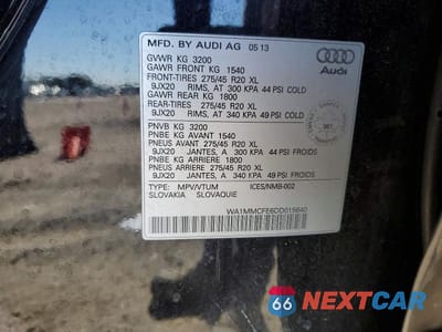 Zdjęcie 13 z 13 samochodu: 2013 AUDI Q7 VIN:WA1MMCFE6DD015640 - miniatura