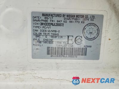 Zdjęcie 12 z 12 samochodu: 2018 NISSAN VERSA NOTE S VIN:3N1CE2CP6JL355572 - miniatura