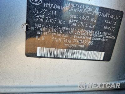Zdjęcie 12 z 12 samochodu: 2015 HYUNDAI SONATA SPORT VIN:5NPE34AF7FH042586 - miniatura