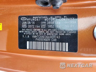 Zdjęcie 12 z 13 samochodu: 2016 HYUNDAI VELOSTER TURBO VIN:KMHTC6AE3GU303743 - miniatura