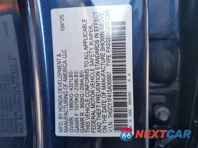 Zdjęcie 13 z 14 samochodu: 2025 HONDA ACCORD SE VIN:1HGCY1F41SA066867 - miniatura