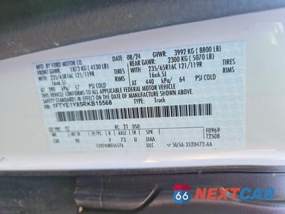 Zdjęcie 13 z 13 samochodu: 2024 FORD TRANSIT 150 LOW ROOF DELIVERY VAN VIN:1FTYE1Y85RKB15568 - miniatura