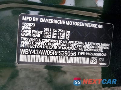 Zdjęcie 13 z 14 samochodu: 2024 BMW I4 EDRIVE 35 VIN:WBY43AW05RFS39056 - miniatura