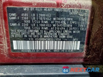 Zdjęcie 12 z 12 samochodu: 2011 SUBARU OUTBACK 2.5I VIN:4S4BRBAC8B3311658 - miniatura