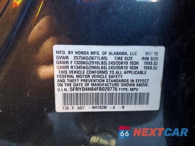 Zdjęcie 13 z 13 samochodu: 2015 ACURA MDX ADVANCE VIN:5FRYD4H84FB029776 - miniatura