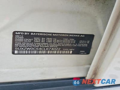 Zdjęcie 12 z 12 samochodu: 2012 BMW X5 XDRIVE35D VIN:5UXZW0C54CL674022 - miniatura