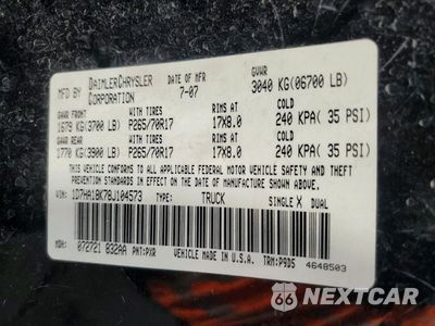 Zdjęcie 12 z 14 samochodu: 2008 DODGE RAM 1500 ST VIN:1D7HA18K78J104573 - miniatura