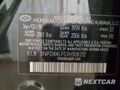 Zdjęcie 12 z 12 samochodu: 2018 HYUNDAI ELANTRA SEL VIN:5NPD84LF0JH308212 - miniatura