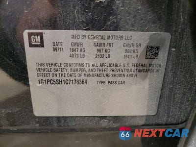 Zdjęcie 12 z 12 samochodu: 2012 CHEVROLET CRUZE LS VIN:1G1PC5SH1C7178364 - miniatura