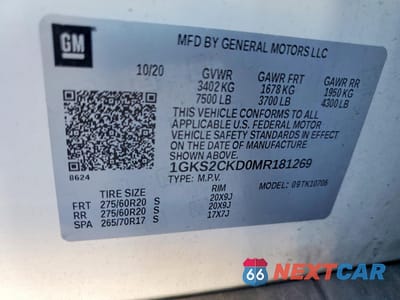 Zdjęcie 13 z 13 samochodu: 2021 GMC YUKON AT4 VIN:1GKS2CKD0MR181269 - miniatura