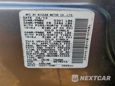 Zdjęcie 13 z 15 samochodu: 2013 INFINITI FX37 VIN:JN8CS1MU2DM142489 - miniatura