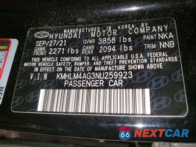 Zdjęcie 12 z 13 samochodu: 2022 HYUNDAI ELANTRA SEL VIN:KMHLM4AG3NU259923 - miniatura