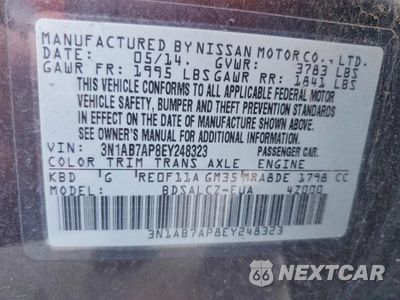 Zdjęcie 12 z 12 samochodu: 2014 NISSAN SENTRA S VIN:3N1AB7AP8EY248323 - miniatura