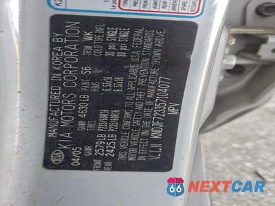 Zdjęcie 12 z 12 samochodu: 2005 KIA NEW SPORTAGE VIN:KNDJF723357104077 - miniatura