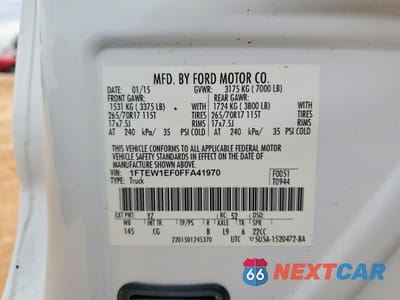 Zdjęcie 12 z 12 samochodu: 2015 FORD F150 SUPERCREW VIN:1FTEW1EF0FFA41970 - miniatura