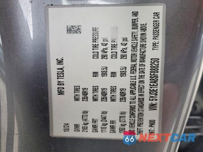 Zdjęcie 12 z 12 samochodu: 2025 TESLA MODEL 3 VIN:5YJ3E1EA8SF888250 - miniatura