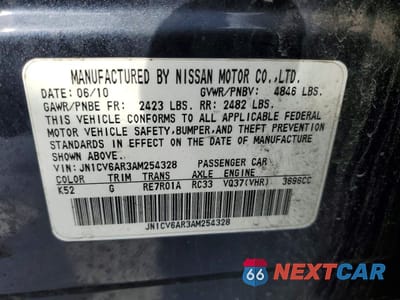 Zdjęcie 12 z 12 samochodu: 2010 INFINITY G37 VIN:JN1CV6AR3AM254328 - miniatura