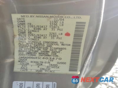 Zdjęcie 12 z 12 samochodu: 2005 NISSAN FRONTIER KING CAB LE VIN:1N6AD06U45C403470 - miniatura