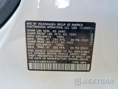 Zdjęcie 12 z 12 samochodu: 2024 VOLKSWAGEN ATLAS SE VIN:1V2LR2CA8RC534392 - miniatura
