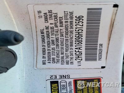 Zdjęcie 13 z 13 samochodu: 2006 HONDA CIVIC EX VIN:2HGFA16896H512596 - miniatura