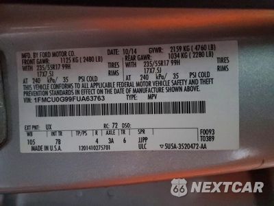 Zdjęcie 14 z 16 samochodu: 2015 FORD ESCAPE SE VIN:1FMCU0G99FUA63763 - miniatura
