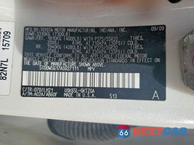 Zdjęcie 13 z 13 samochodu: 2010 TOYOTA SEQUOIA PLATINUM VIN:5TDDW5G17AS027111 - miniatura