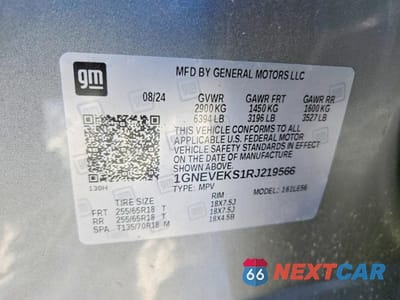 Zdjęcie 13 z 13 samochodu: 2024 CHEVROLET TRAVERSE LS VIN:1GNEVEKS1RJ219566 - miniatura
