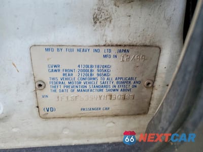 Zdjęcie 12 z 13 samochodu: 2000 SUBARU FORESTER L VIN:JF1SF6354YH730787 - miniatura