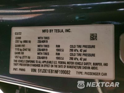 Zdjęcie 12 z 13 samochodu: 2022 TESLA MODEL 3 VIN:5YJ3E1EB1NF199082 - miniatura