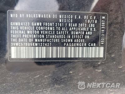 Zdjęcie 12 z 13 samochodu: 2019 VOLKSWAGEN JETTA S VIN:3VWC57BU5KM127427 - miniatura