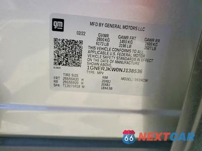 Zdjęcie 13 z 13 samochodu: 2022 CHEVROLET TRAVERSE RS - PRIOR FLEET VIN:1GNERJKW0NJ138536 - miniatura