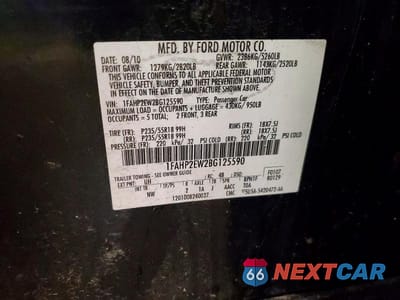 Zdjęcie 12 z 12 samochodu: 2011 FORD TAURUS SEL VIN:1FAHP2EW2BG125590 - miniatura