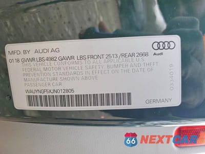 Zdjęcie 12 z 12 samochodu: 2018 AUDI A5 PREMIUM PLUS VIN:WAUYNGF5XJN012805 - miniatura