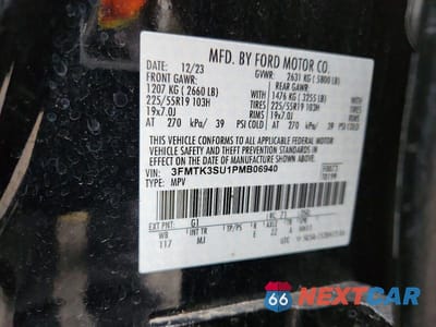 Zdjęcie 14 z 14 samochodu: 2023 FORD MUSTANG MACH-E PREMIUM VIN:3FMTK3SU1PMB06940 - miniatura