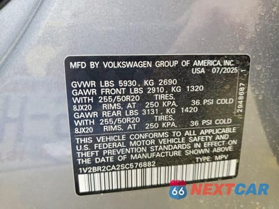 Zdjęcie 13 z 13 samochodu: 2025 VOLKSWAGEN ATLAS SEL VIN:1V2BR2CA2SC576882 - miniatura