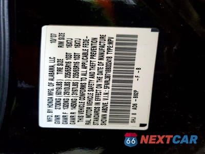 Zdjęcie 13 z 13 samochodu: 2008 HONDA ODYSSEY EXL VIN:5FNRL38718B002418 - miniatura