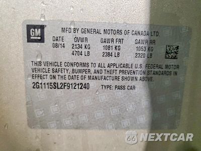 Zdjęcie 12 z 12 samochodu: 2015 CHEVROLET IMPALA LT VIN:2G1115SL2F9121240 - miniatura