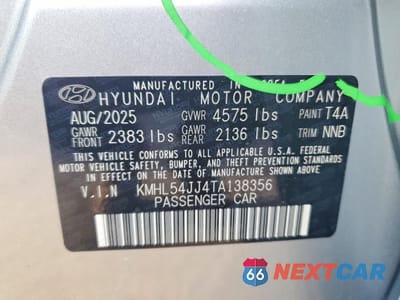 Zdjęcie 12 z 12 samochodu: 2026 HYUNDAI SONATA HYBRID VIN:KMHL54JJ4TA138356 - miniatura
