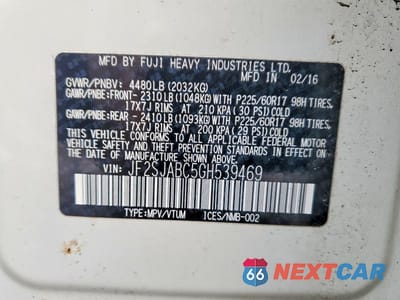 Zdjęcie 13 z 13 samochodu: 2016 SUBARU FORESTER 2.5I VIN:JF2SJABC5GH539469 - miniatura