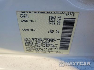 Zdjęcie 12 z 12 samochodu: 2020 NISSAN ALTIMA S VIN:1N4BL4BV0LC203995 - miniatura