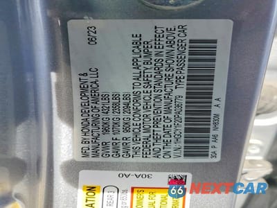 Zdjęcie 13 z 13 samochodu: 2023 HONDA ACCORD LX VIN:1HGCY1F20PA036779 - miniatura