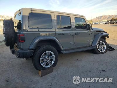 Trzecie zdjęcie samochodu z tyłu: 2022 JEEP WRANGLER UNLIMITED SAHARA VIN:1C4HJXEN7NW238669 - miniatura