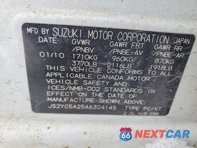 Zdjęcie 13 z 13 samochodu: 2010 SUZUKI SX4 LE VIN:JS2YC5A25A6304145 - miniatura