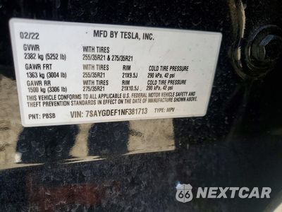 Zdjęcie 13 z 13 samochodu: 2022 TESLA MODEL Y VIN:7SAYGDEF1NF381713 - miniatura