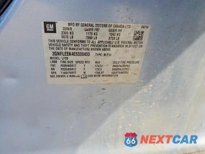 Zdjęcie 14 z 14 samochodu: 2014 CHEVROLET EQUINOX LS VIN:2GNFLEEK4E6330433 - miniatura