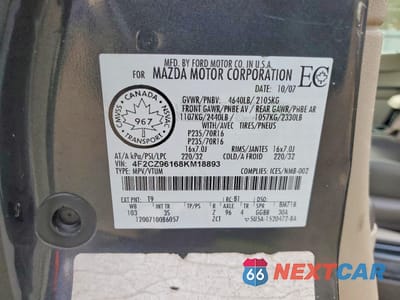 Zdjęcie 12 z 12 samochodu: 2008 MAZDA TRIBUTE S VIN:4F2CZ96168KM18893 - miniatura