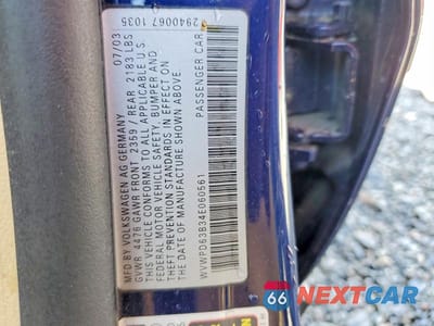 Zdjęcie 13 z 13 samochodu: 2004 VOLKSWAGEN PASSAT GLS VIN:WVWPD63B34E060561 - miniatura