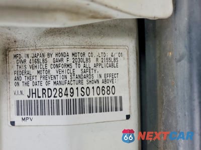 Zdjęcie 13 z 13 samochodu: 2001 HONDA CR-V LX VIN:JHLRD28491S010680 - miniatura