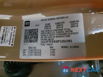 Zdjęcie 13 z 13 samochodu: 2023 CHEVROLET COLORADO ZR2 VIN:1GCPTFEK6P1261091 - miniatura